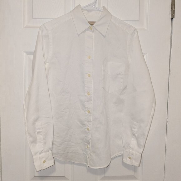 Sarah Alexandra Long Sleeve Button-Down Shirt Size 4 White 100% Cotton - Picture 1 of 8